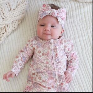 Caden Lane Floral Ruffle Footie